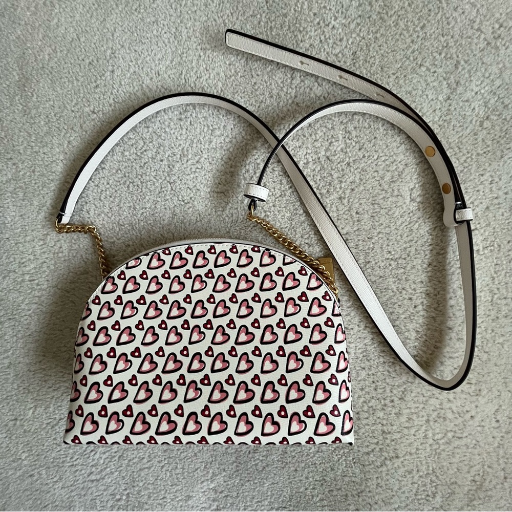 Kate Spade Heart Print Crossbody Bag + Card Holder Set Bundle - Picture 3 of 5